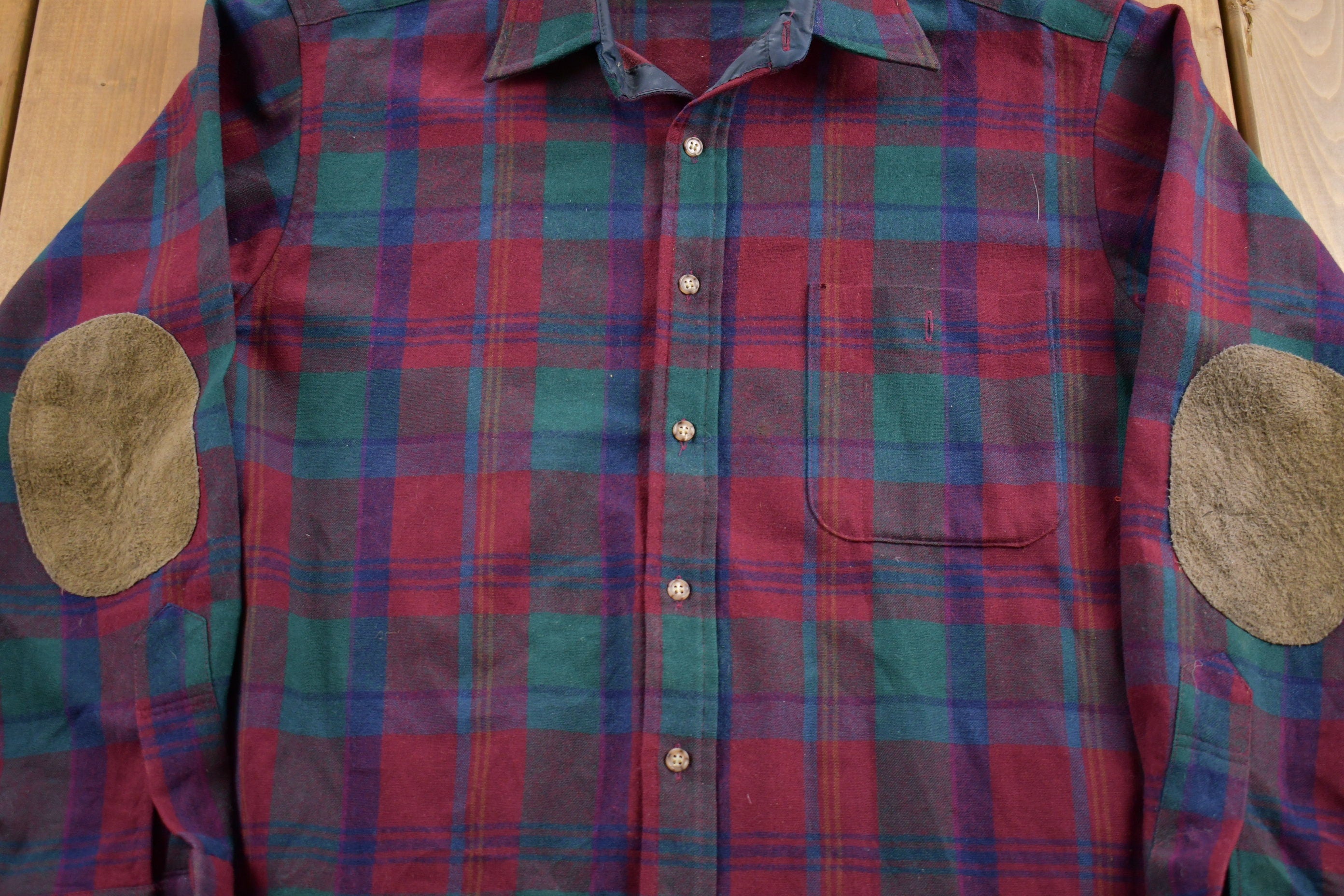 Vintage 1970s Pendleton Plaid Button Up Shirt Vintage Flannel