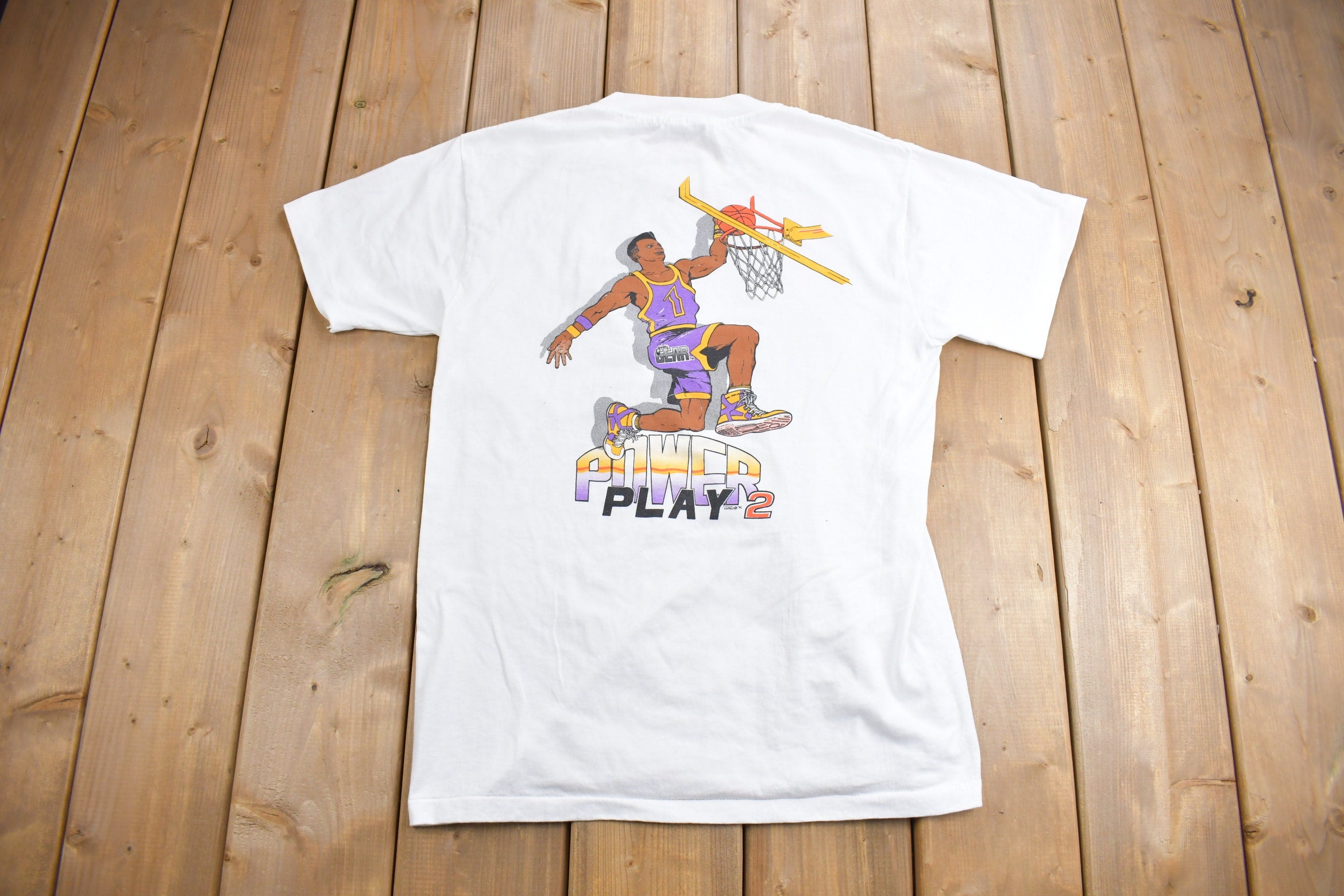 Vintage 1990s Gaddy Gear Power Play 2 Basketball Graphic T Shirt