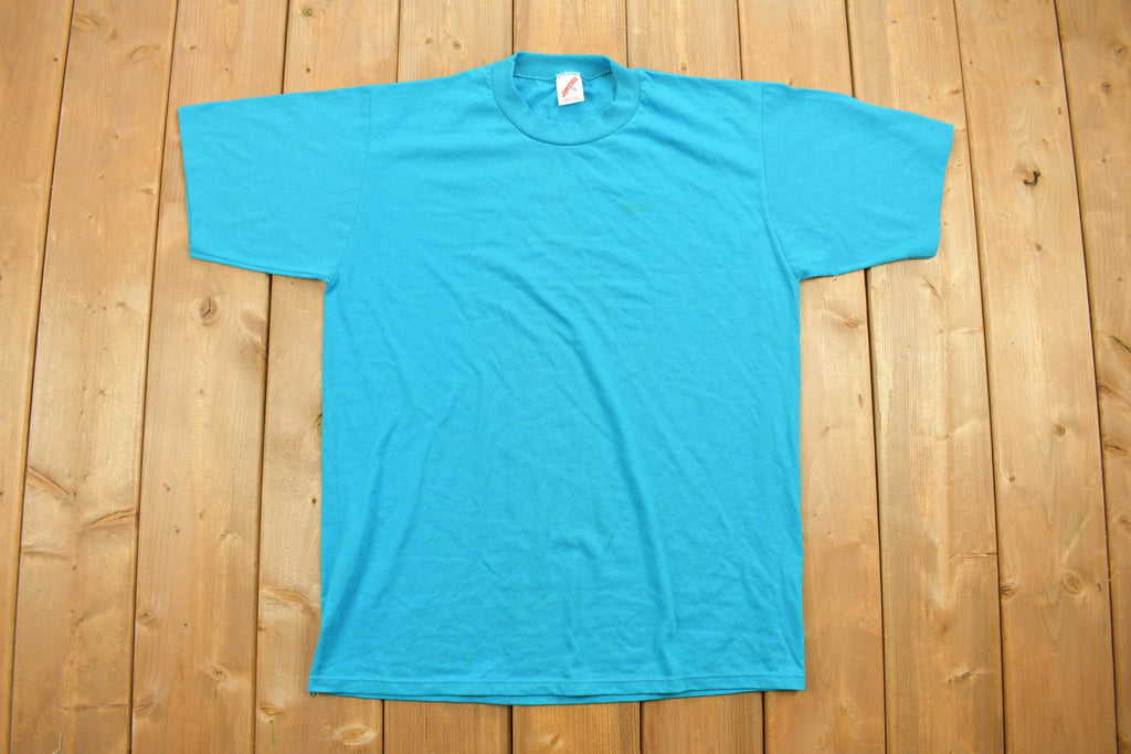 Vintage 1990s Jerzees Blue Blank T Shirt