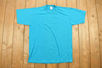 Vintage 1990s Jerzees Blue Blank T Shirt