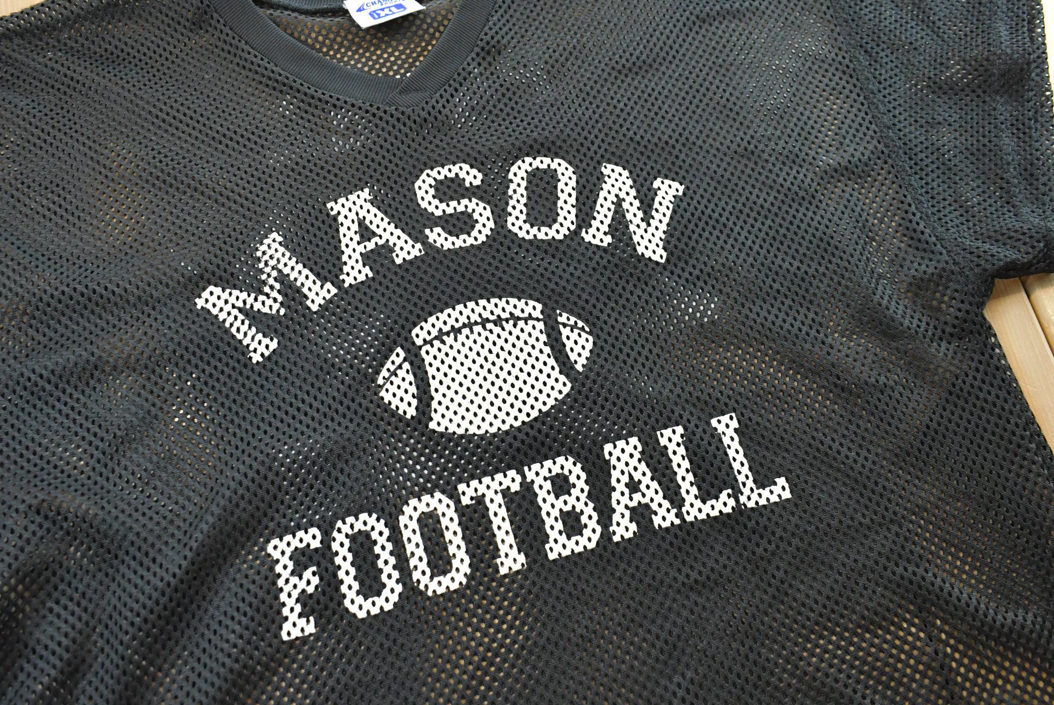 Vintage 1990s Mason Football Practice Jersey Shirt Men's XL / High School / 90s Jersey / Streetwear / Sports / Cropped