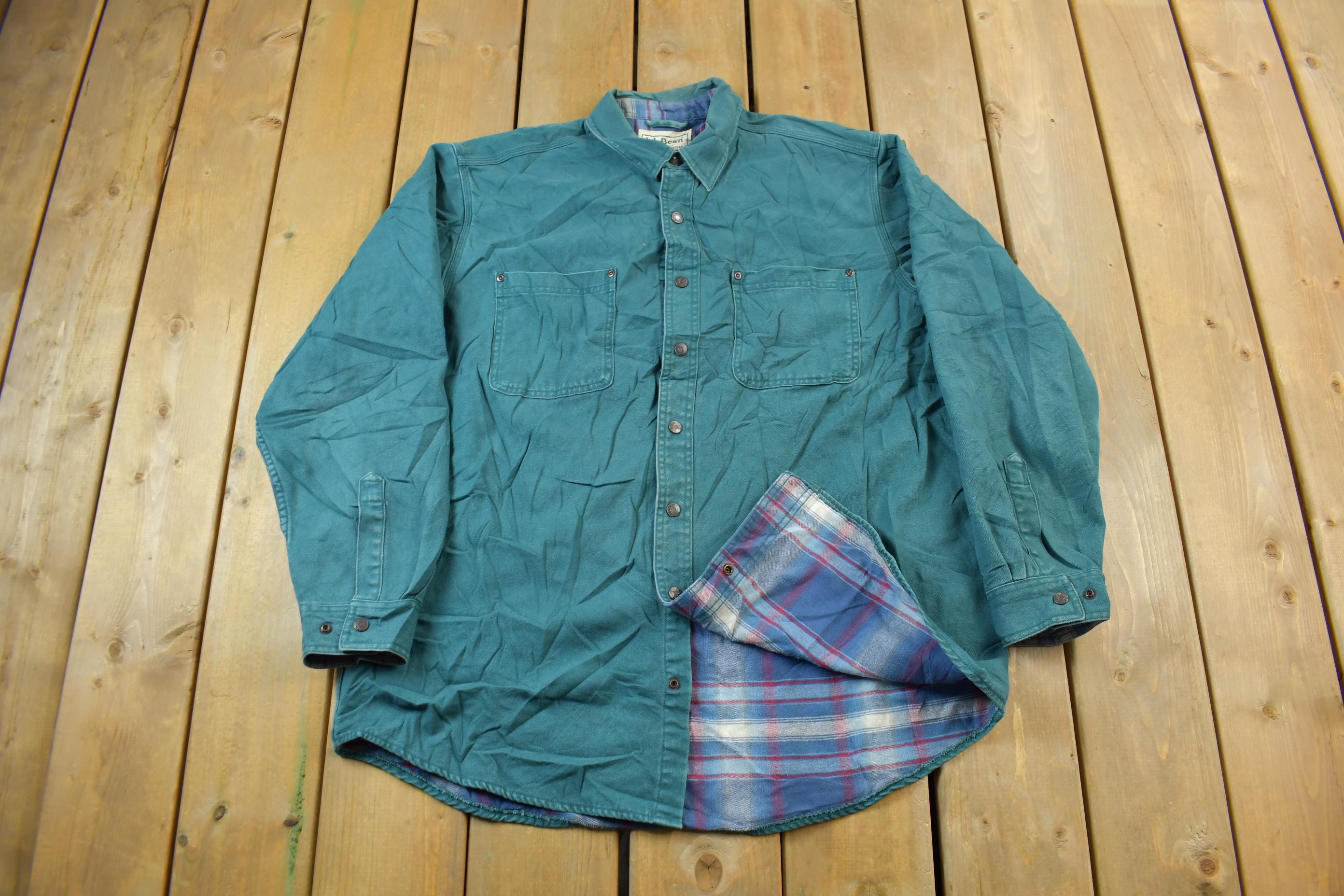 Vintage 1990s LL Bean Plaid Lined Button Up Shirt