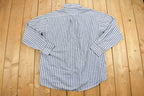Vintage 1990s The Fox Collections Blue Striped Button Up Shirt