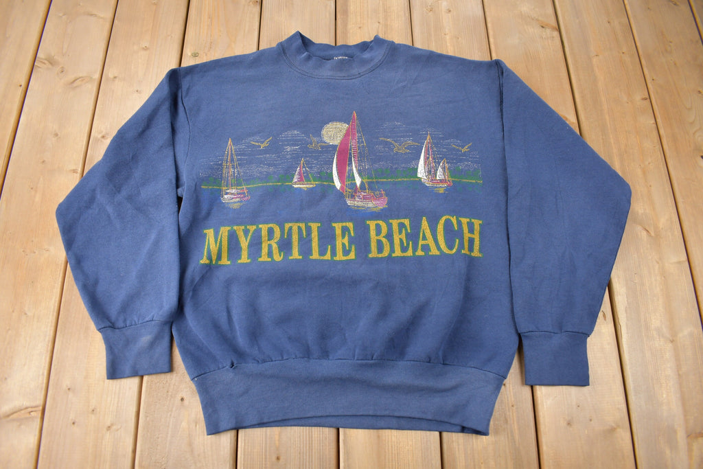Vintage 1990s Myrtle Beach Double Sided Souvenir Crewneck Sweatshirt Made In USA