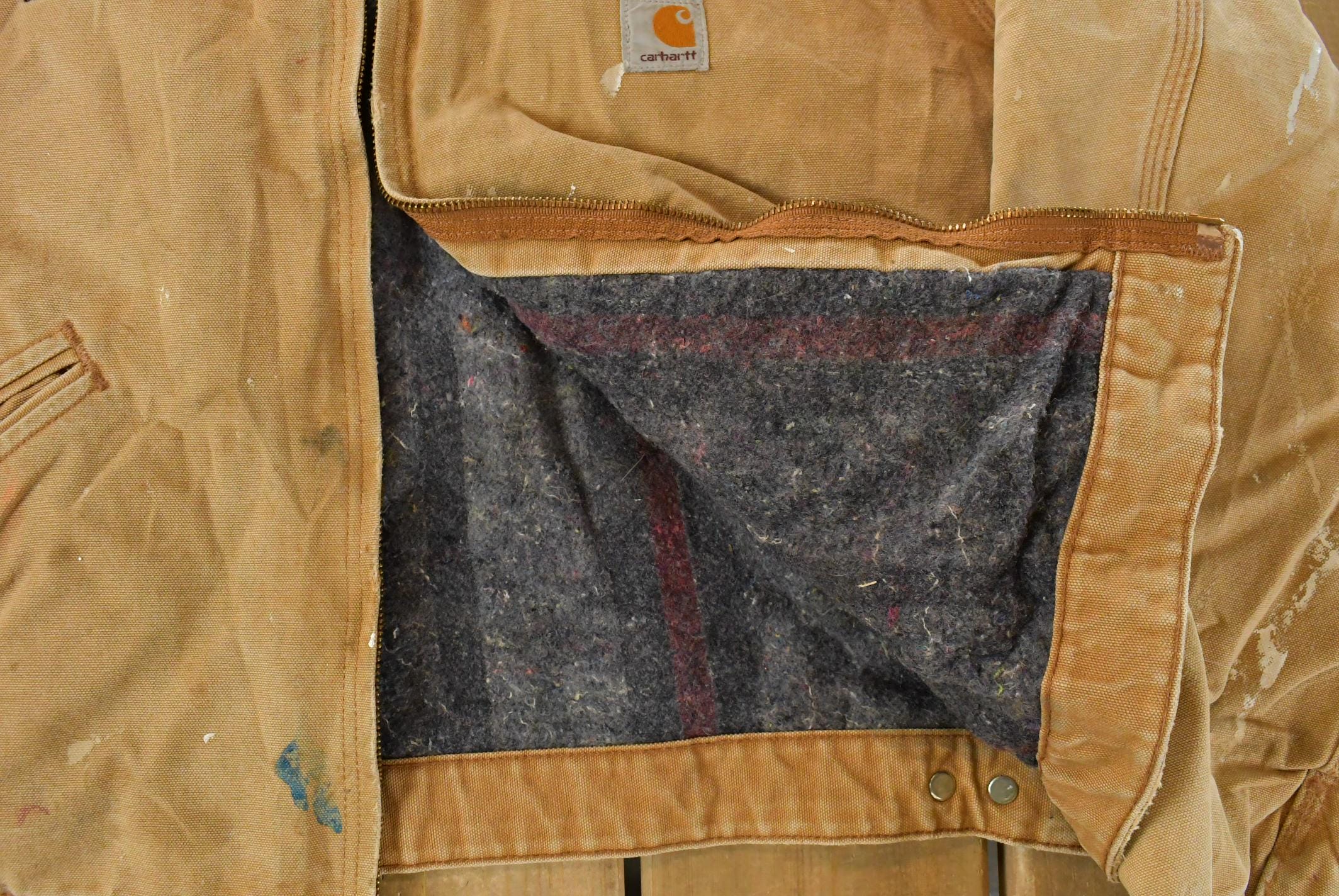 Vintage 1990s Carhartt Detroit Jacket Blanket Lined Men's Large