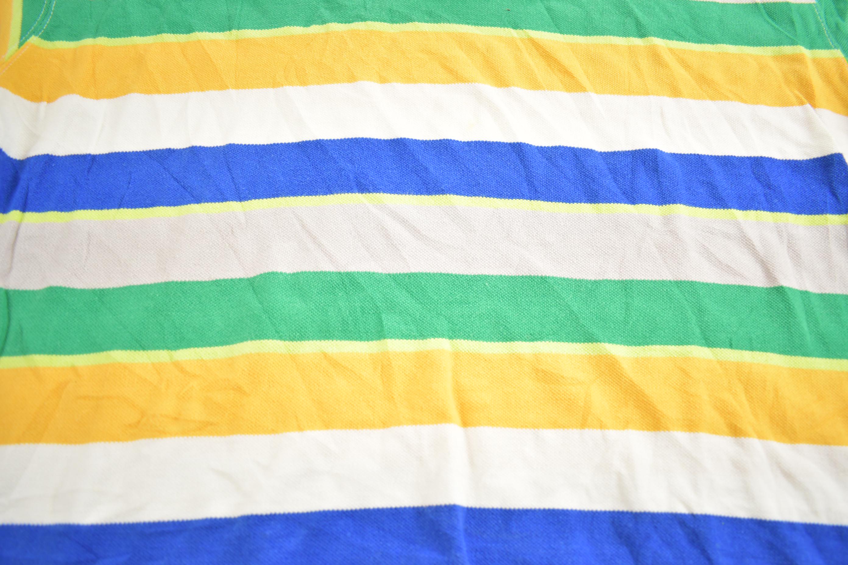 Vintage 1990s Southpole Colorful Striped Blank Button Up Short Sleeve Shirt
