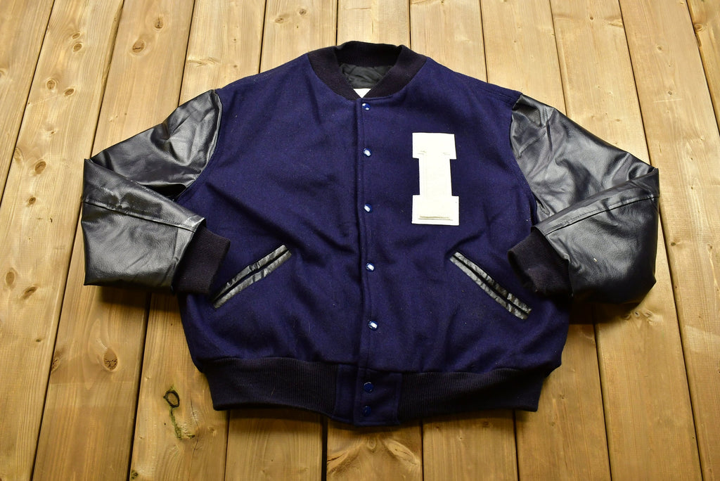 Vintage 90's I Leather Letterman Varsity Jacket