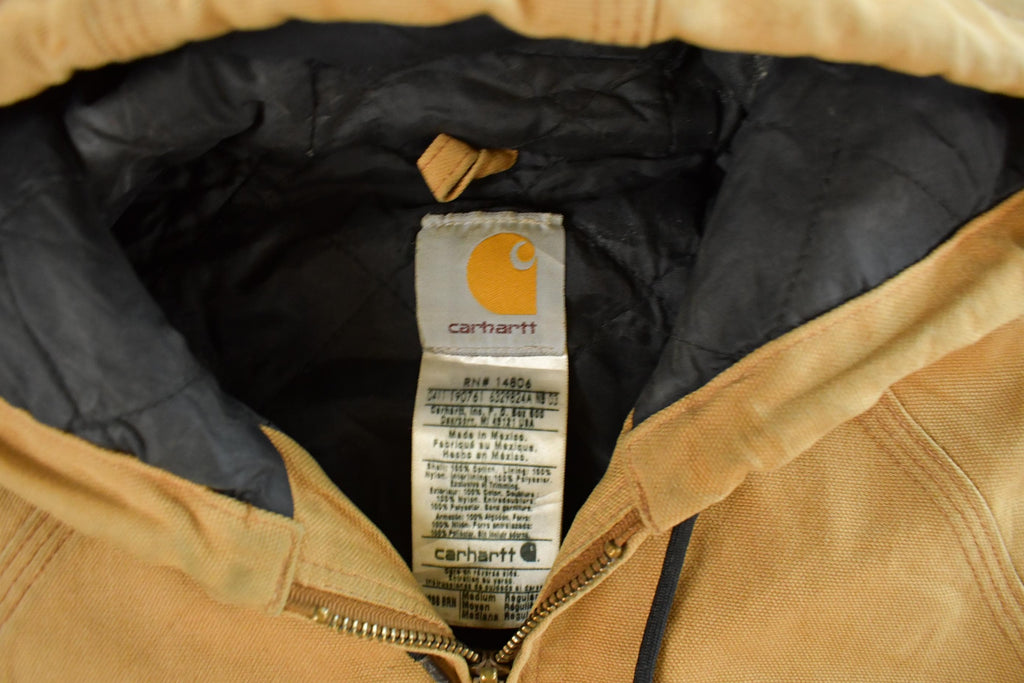 Vintage 1990s Carhartt Distressed Hooded Jacket Men's Medium