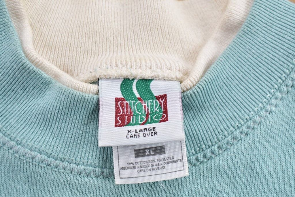 Vintage 1990s Stitchery Studio Birdhouse Theme Crewneck Sweater