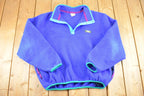 Vintage 1990s LL Bean Fleece Quarter Button Sweater Women's XL / Outdoorsman / 90s Outdoorsman Sweater / Fleece Hiking Zip up