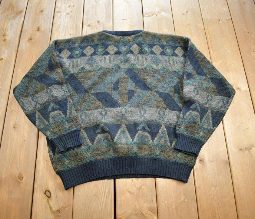 Vintage 1990s Urban Works Knit Pathwork Crewneck Sweater