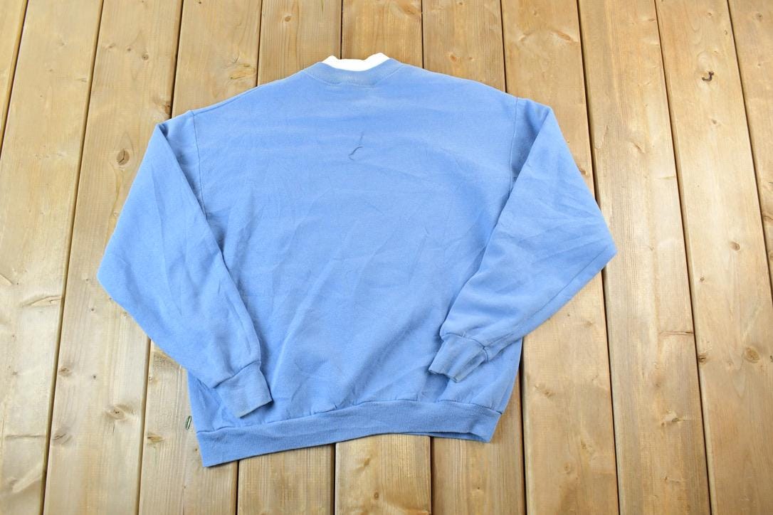 Vintage 1990s Gopher Sport Robin Bird Outdoorsman Double Collar Crewneck Sweatshirt