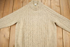 Vintage 1990s Simpkin's Sweaters Cable Knit Mockneck Sweater