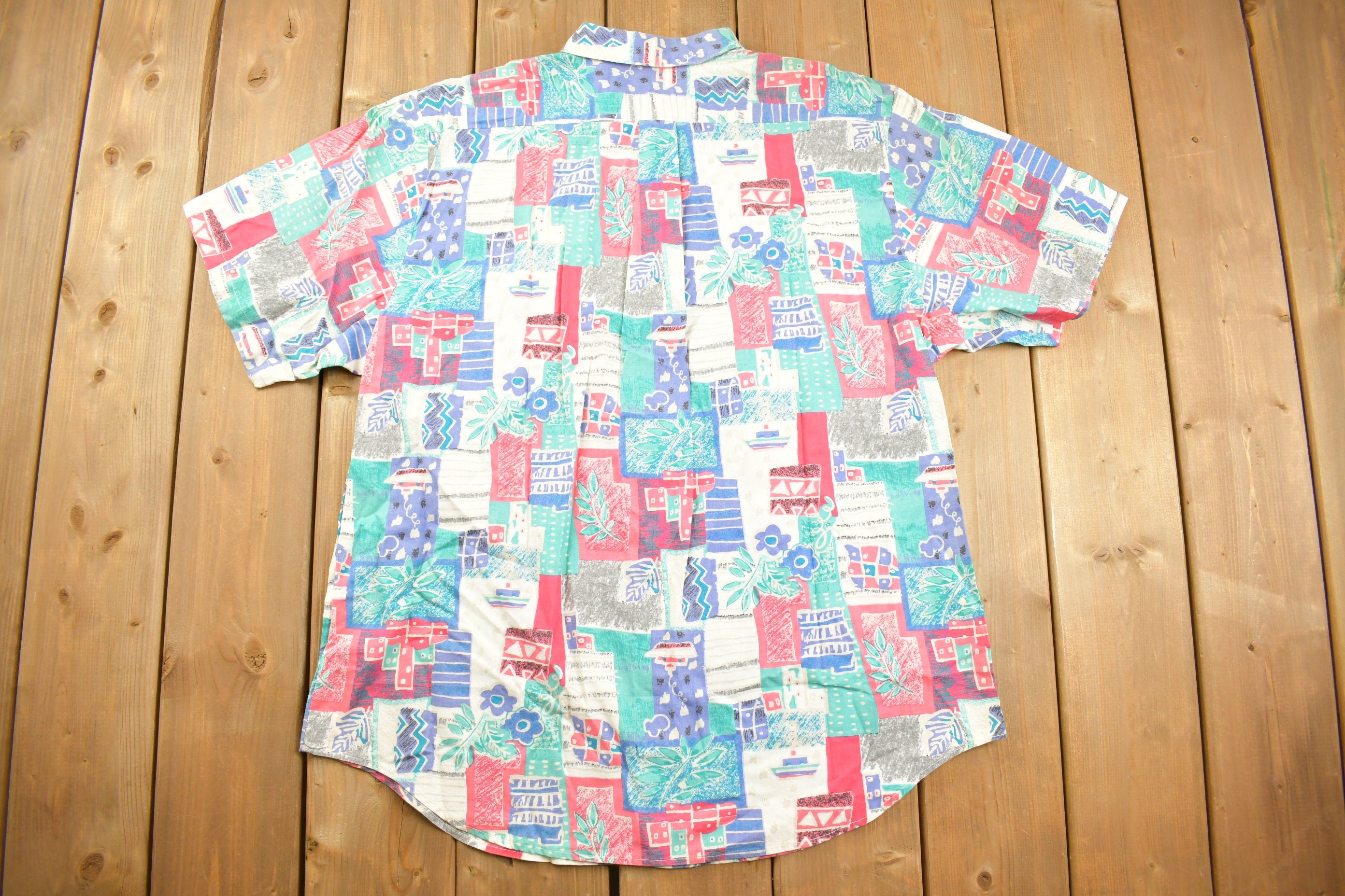 Vintage 1990s Cherokee Floral Patchwork Button Up Shirt