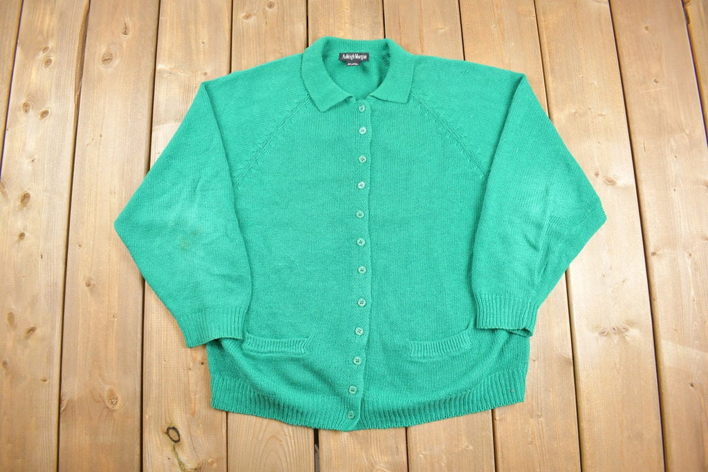 Vintage 1980s Ashleigh Morgan Collared Cardigan Sweater