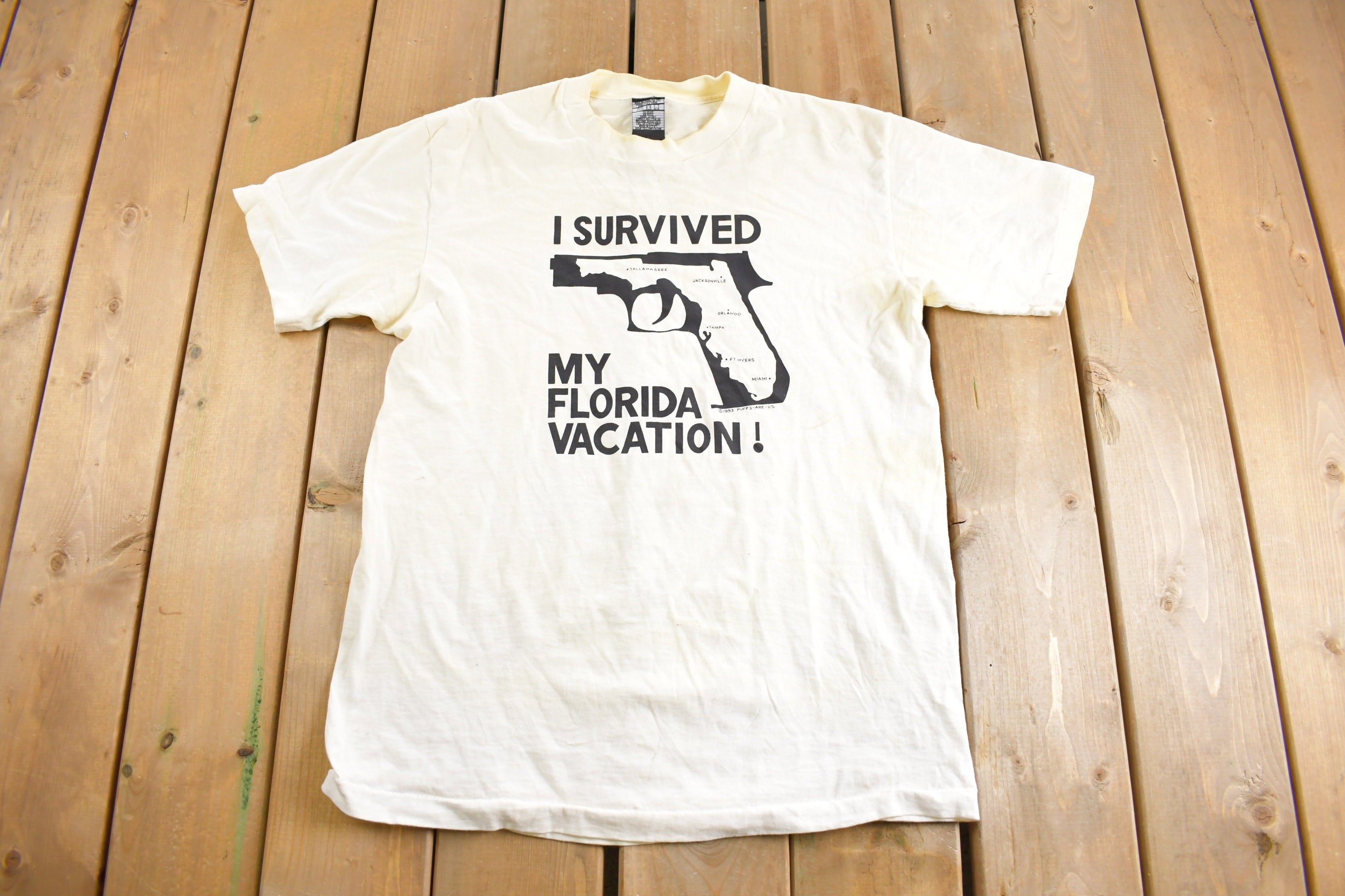 Vintage 1993 "I Survived My Florida Vacation" Souvenir T Shirt