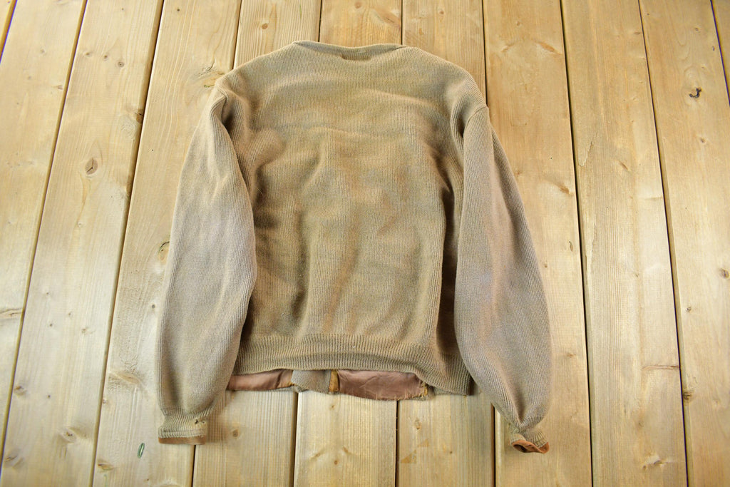 Vintage 1970s 1980s Beltinka Suede Leather Knit Cardigan Sweater Women's Small  Vintage Cardigan  Suede Button Up  Preppy  True Vintage