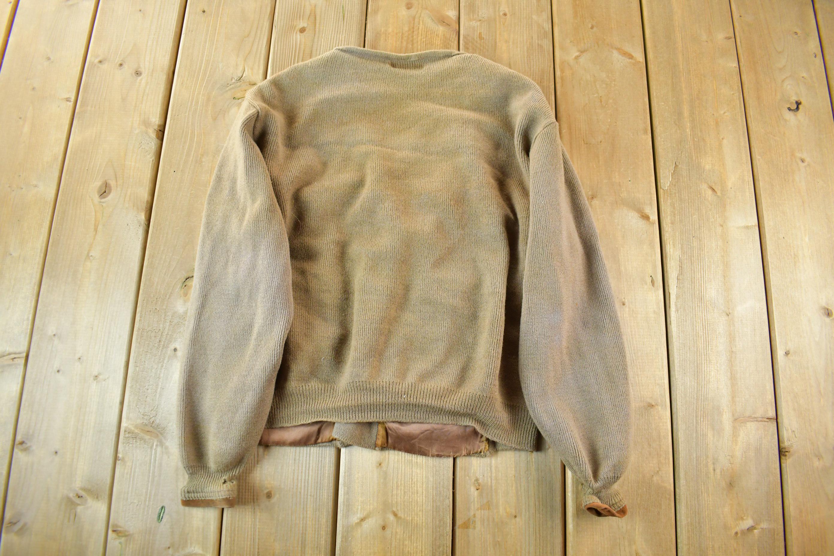 Vintage 1970s 1980s Beltinka Suede Leather Knit Cardigan Sweater Women's Small  Vintage Cardigan  Suede Button Up  Preppy  True Vintage