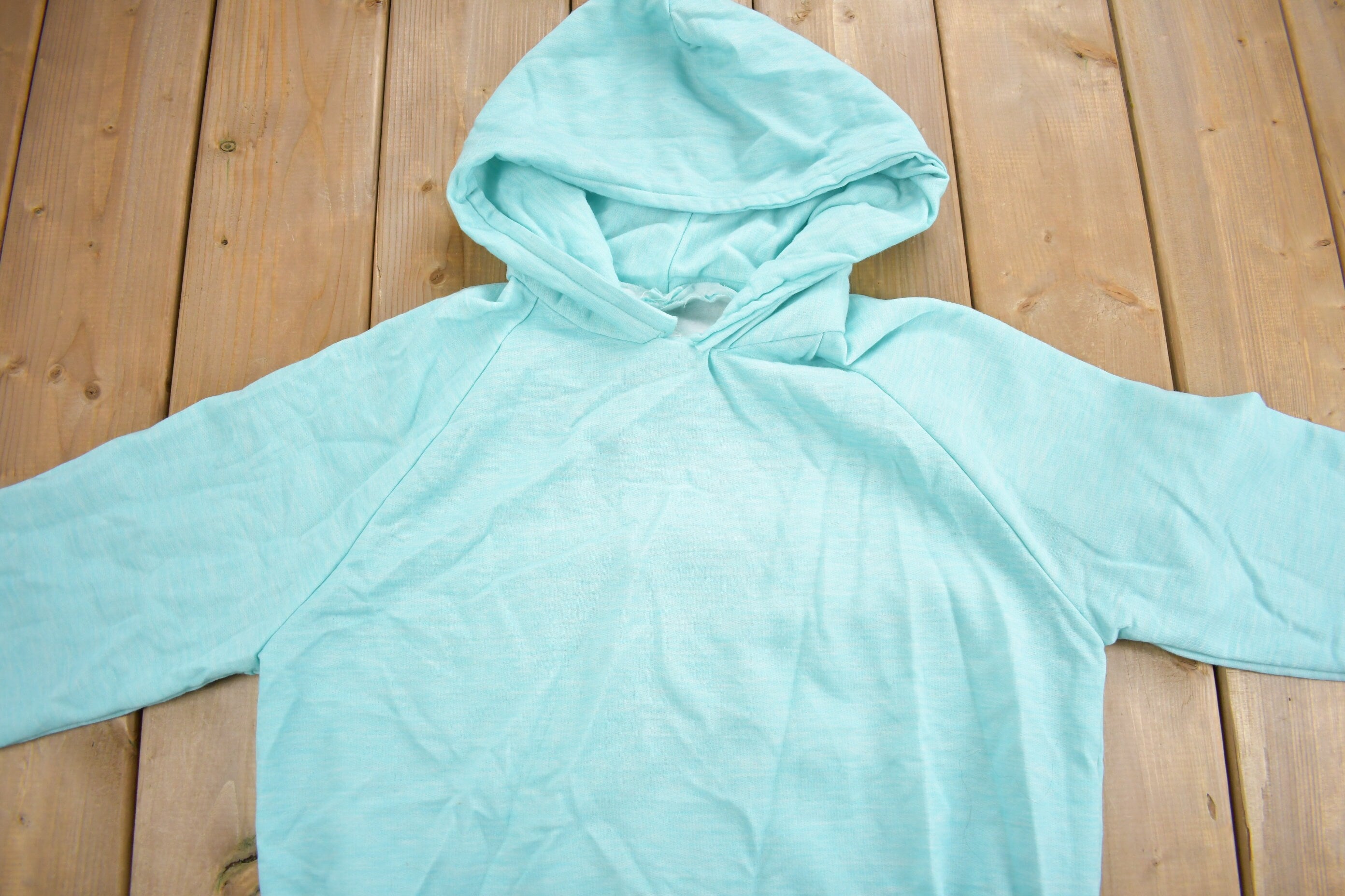 Vintage 1980s Blank Blue Raglan Hoodie