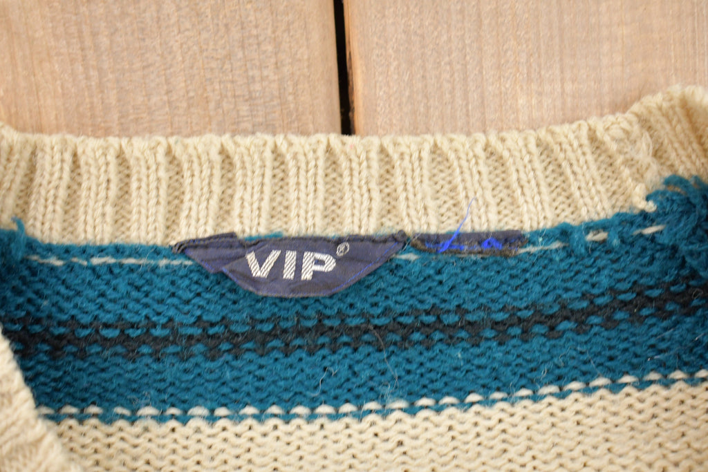 Vintage 1990s VIP Striped Knitted Sweater
