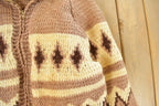 Vintage 1970s Cowichan Full Zip Hand Knit Sweater Men's Large