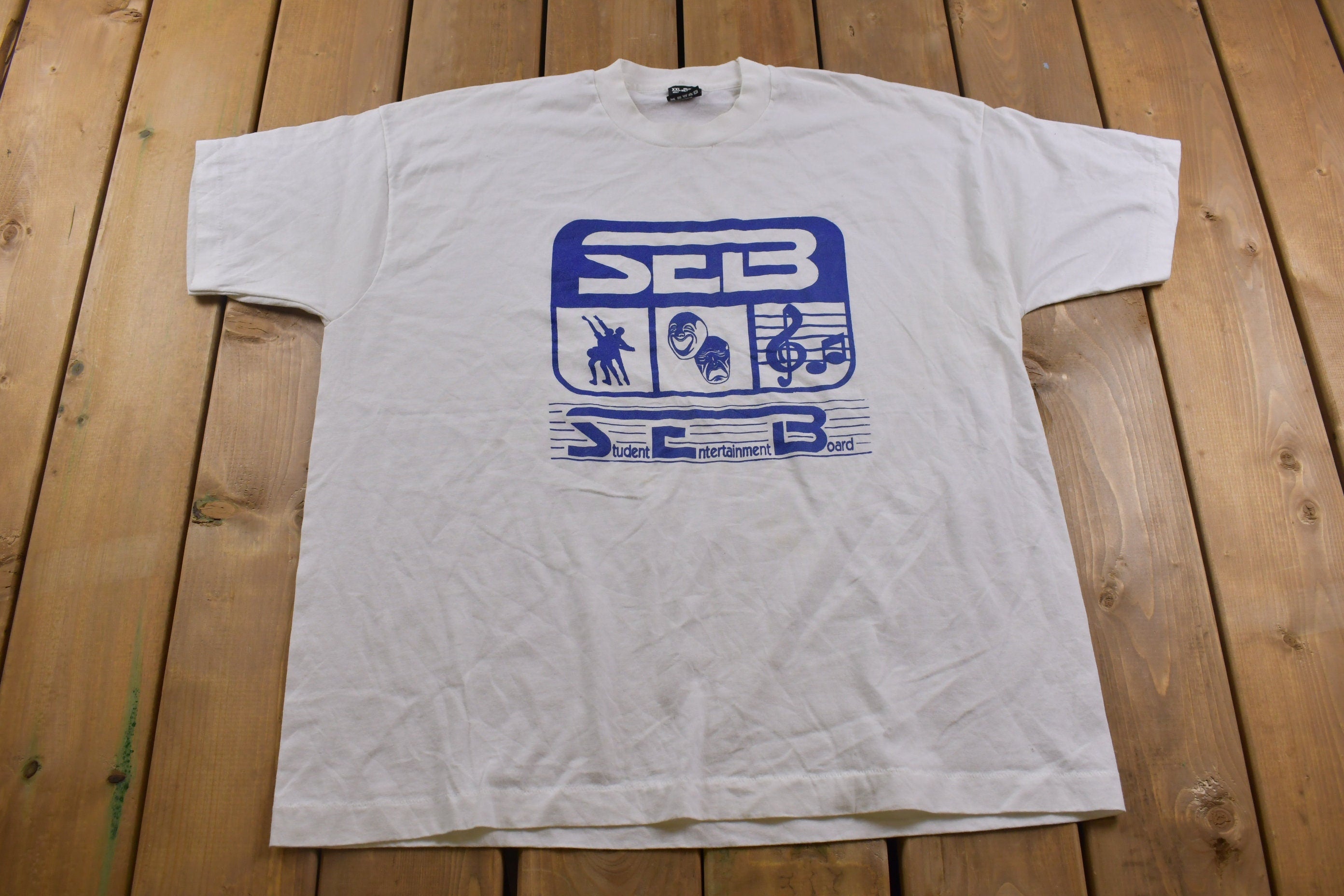 Vintage 1990s Student Entertainment Board Graphic T-Shirt