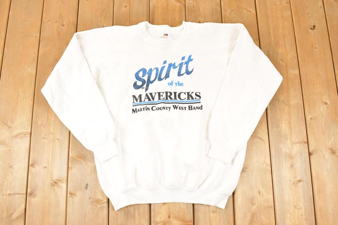 Vintage 1990s Spirit Of The Mavericks Crewneck Sweatshirt Men's L