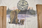 Vintage 1990s Grizzly Bear Victoria Canada Single Stitch Graphic T-Shirt Made In Canada