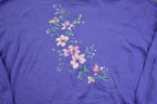 Vintage 1990s Flower Embroidery Cute Grandma Style Crewneck Sweater Made In USA - Large