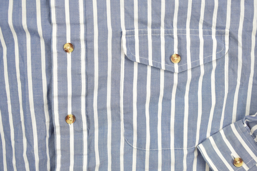 Vintage 1990s The Fox Collections Blue Striped Button Up Shirt