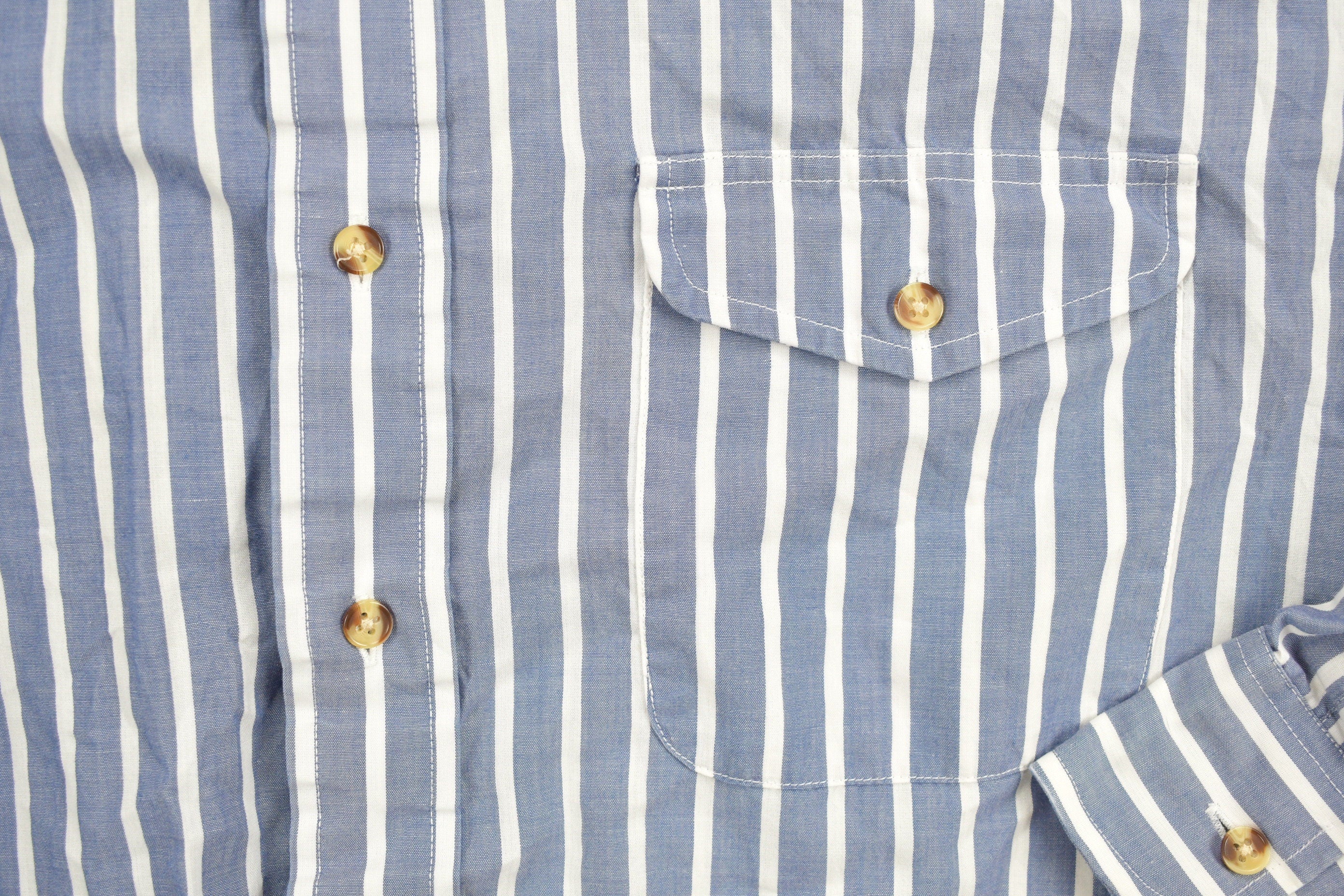 Vintage 1990s The Fox Collections Blue Striped Button Up Shirt