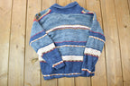 Vintage 1990s Tiara International Holly Christmas heavy Full Button Up Knit Shawl Sweater  90s Crewneck  Made In USA  Preppy Knit