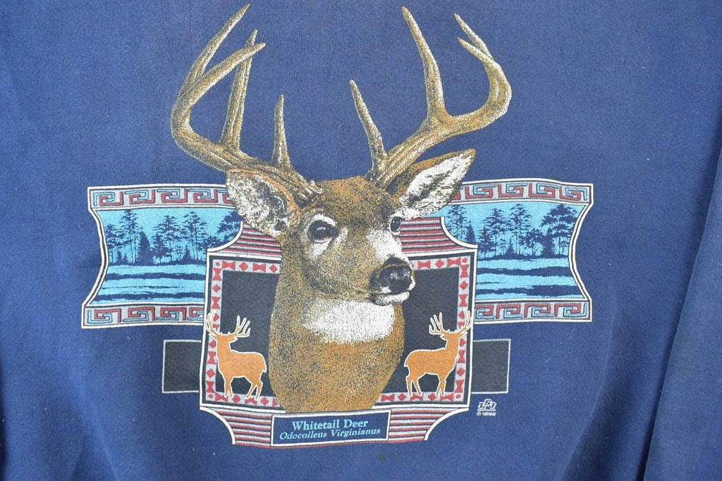 Vintage 1990s Big Buck Deer Outdoorsman Crewneck Sweatshirt