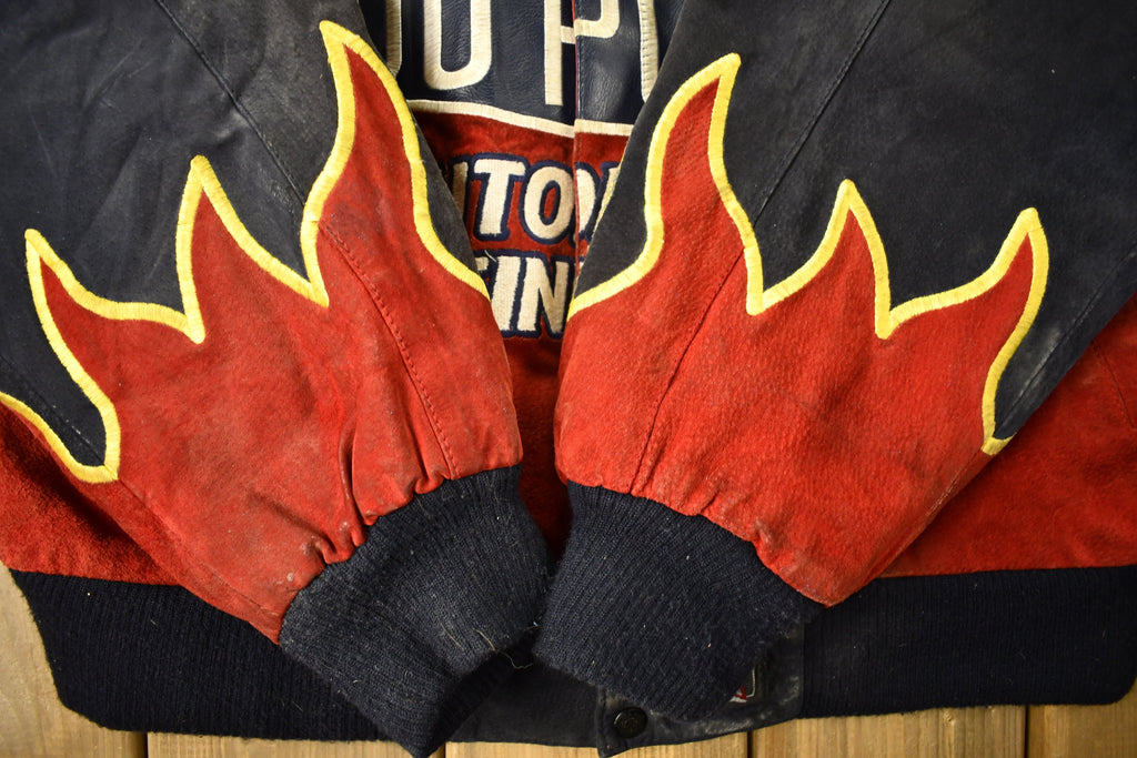 Vintage 1990s Jeff Gordon 100% Leather Nascar Racing Jacket