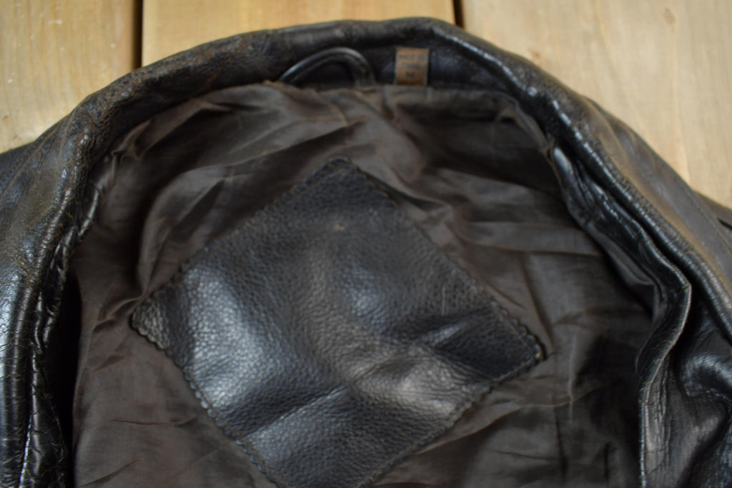 Vintage 1990s Leather Zip Up Lamb Skin Jacket