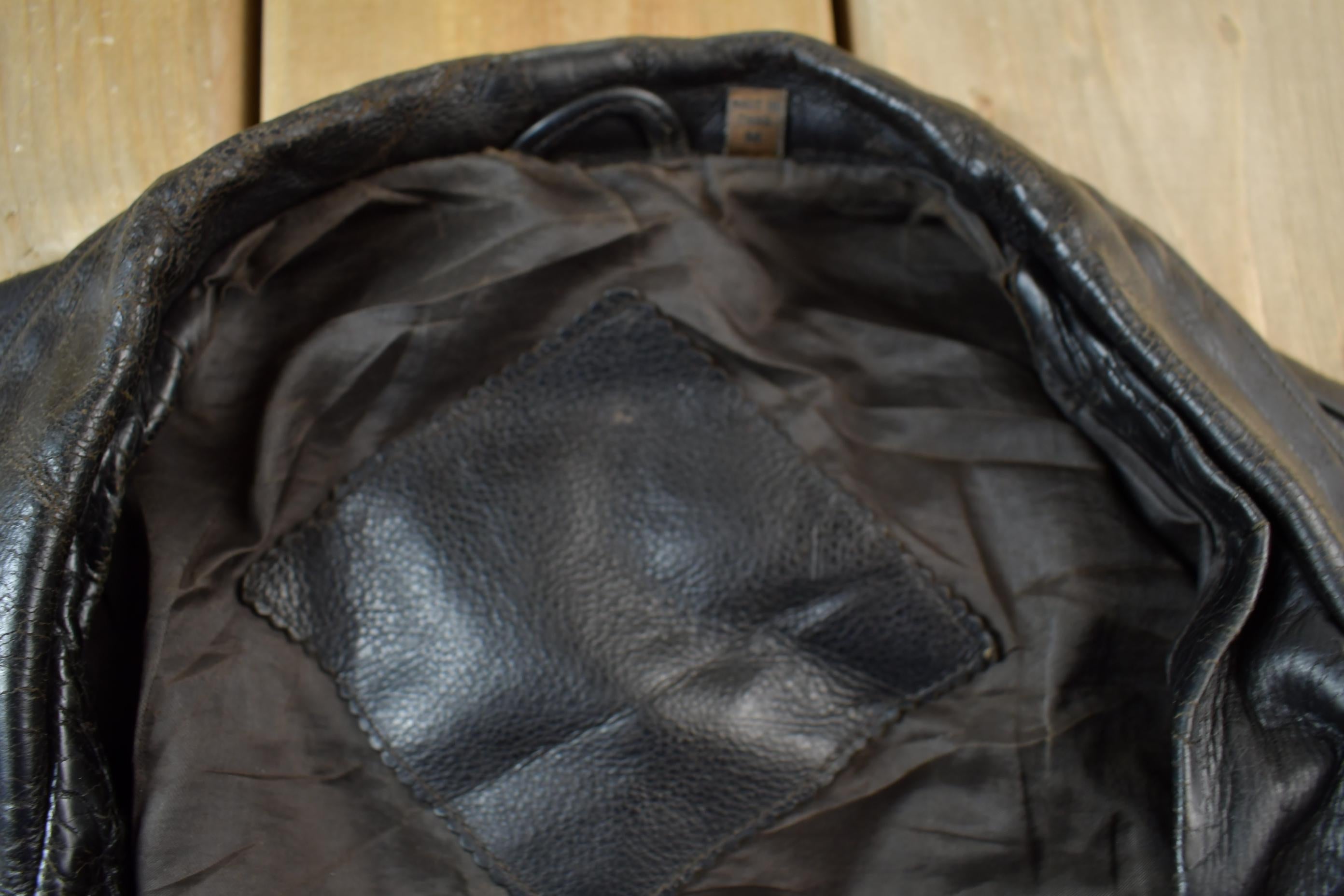Vintage 1990s Leather Zip Up Lamb Skin Jacket