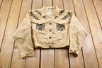 Vintage 1990s Ivana Cheetah Print Denim Jean Jacket