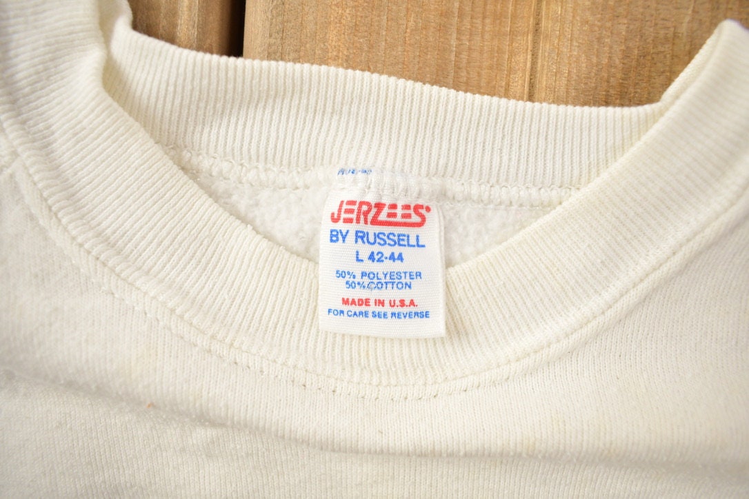 Vintage 1990s 'I Qualified For Raw Bits Oat Hulls And Wheat Chaff' Crewneck Sweatshirt