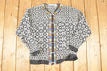 Vintage 1980s Northern Isles Metal Clasp Abstract Knit Cardigan Sweater Women's S