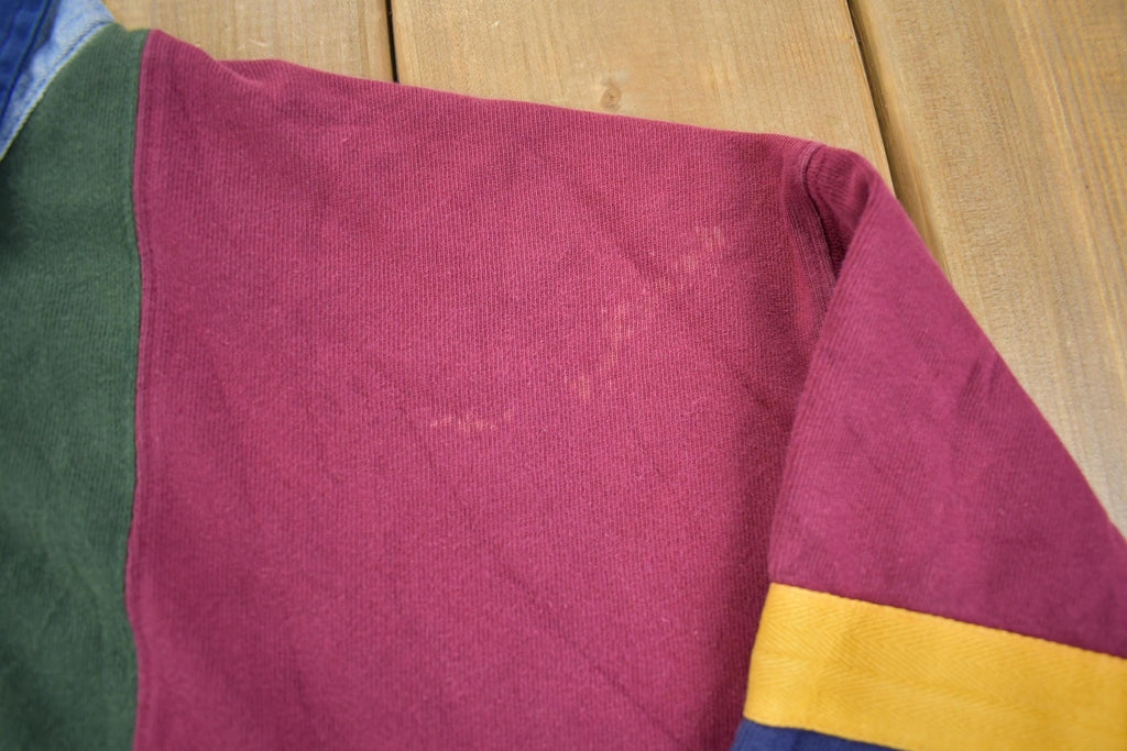 Vintage 1990s American Eagle Striped Rugby Shirt - Large