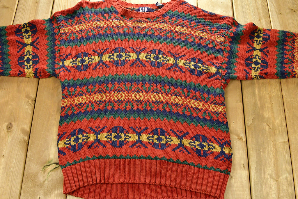 Vintage 1990s GAP Aztec Pattern Knitted Sweater