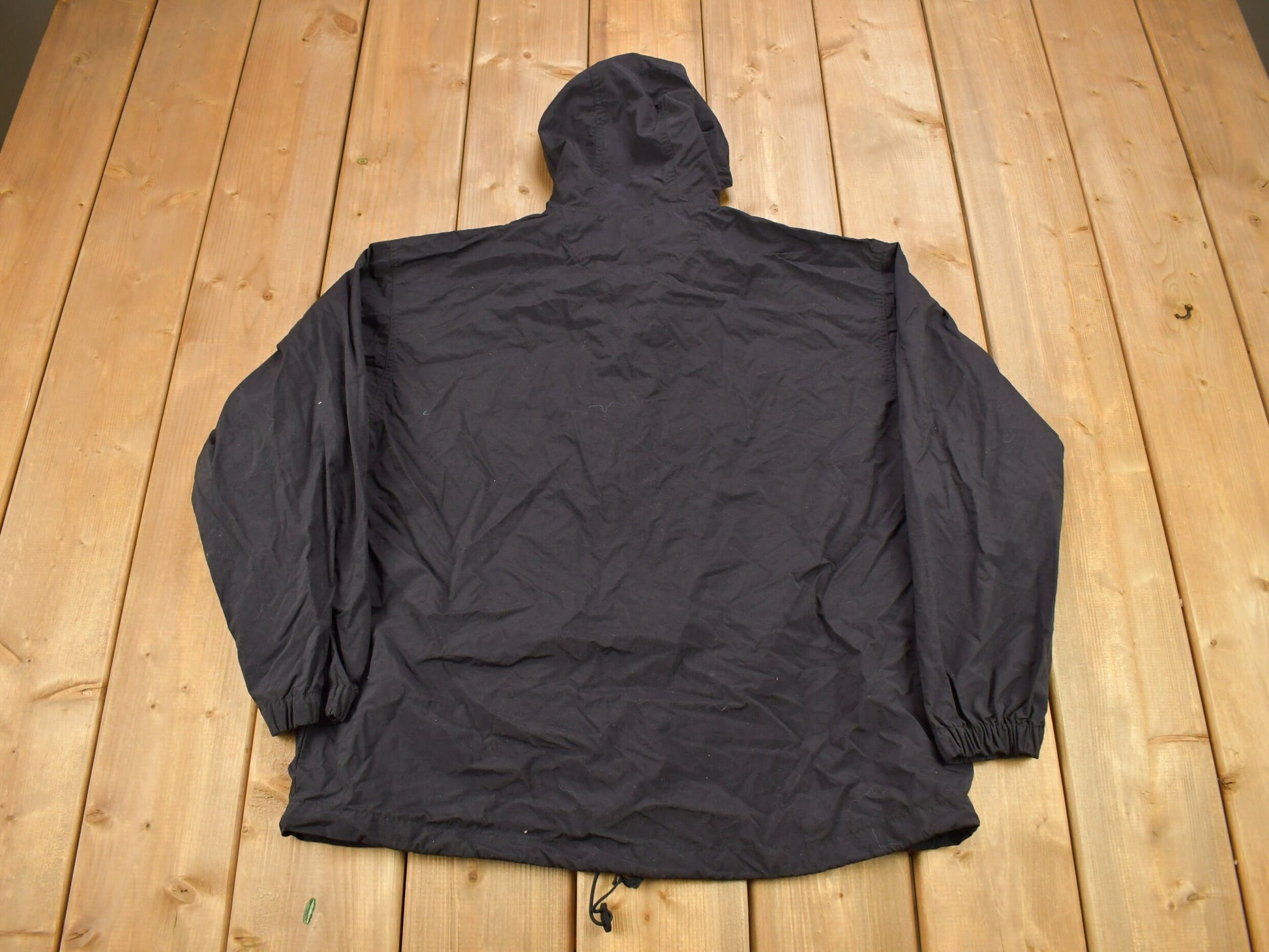 Vintage 1990s Polo Sport Ralph Lauren Black Quarter Zip Windbreaker