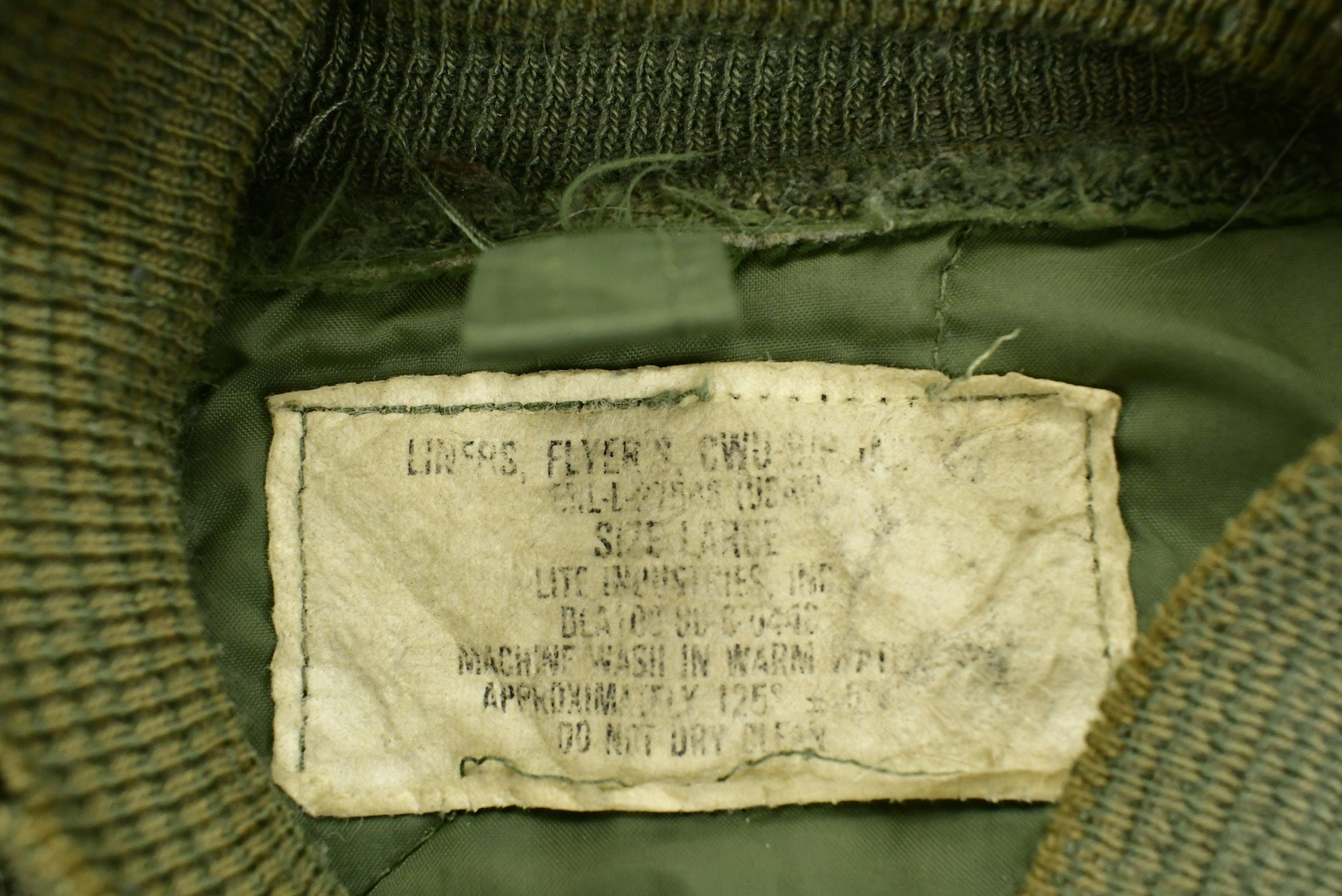 Vintage Army Military Flyer Jacket Liner