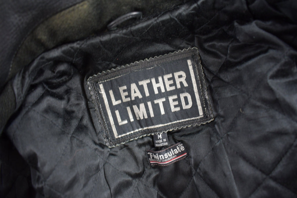 Vintage 1990s Leather Limited Heavy Weight Leather Jacket / Leather Coat / Thinsulate / Size M / Heavy Duty