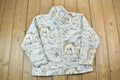 Vintage 1990s All Over Print Holiday Lodge Polar Bear Family Print Full Zip Fleece Sweater