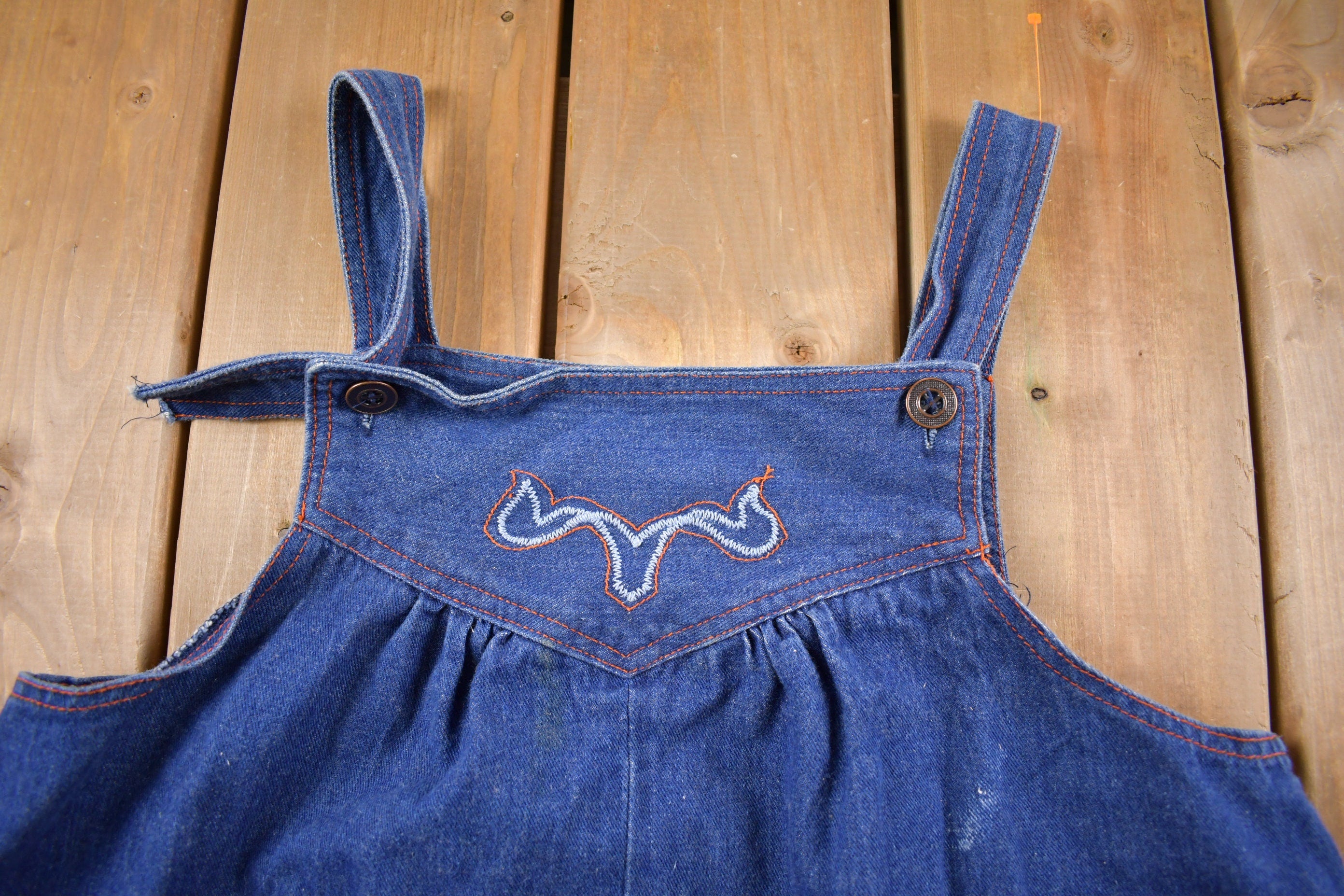 Vintage 1980s Joni Blair Embroidered Denim Dress Size 15