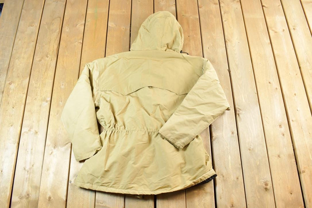 Vintage 1980s Woolrich Plaid Lined Tan Light Jacket
