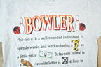Vintage 1990s Bowling Souvenir Cartoon Rules T-Shirt Mens S
