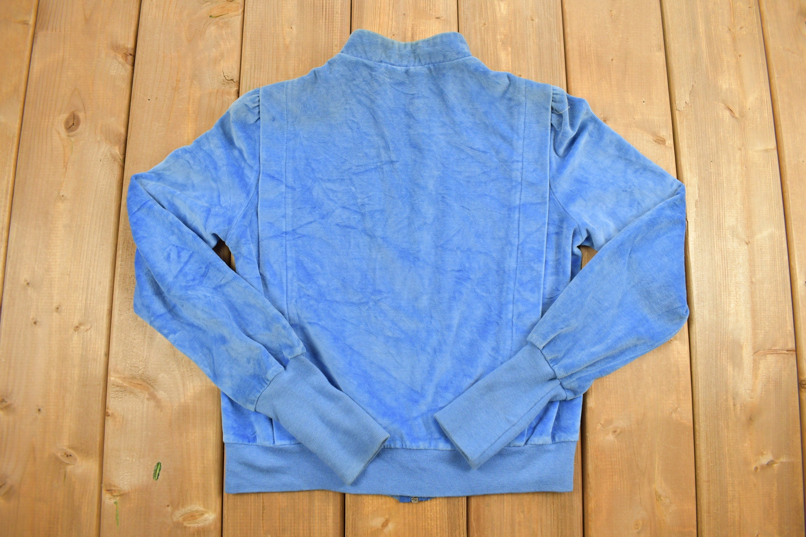 Vintage 1980's Ultrasport Blue Zip Up Velour Jacket