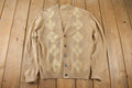 Vintage 1970s Catler Argyle Knit Cardigan Sweater Made In Great Britain Size Small